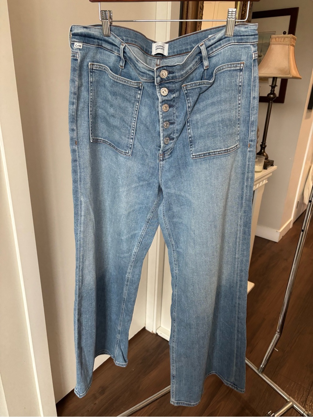 Citizens Of Humanity Lyra Light Blue Wide-Leg cropped Jean